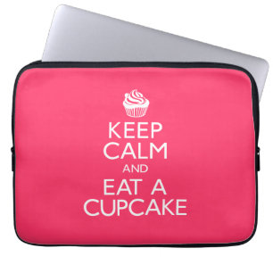 Housse Pour Ordinateur Portable Gardez le calme et mangez un petit gâteau