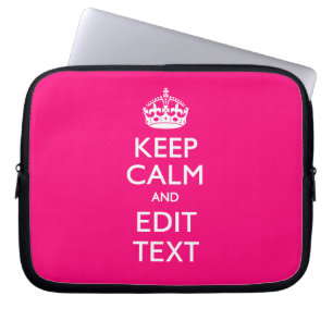 Housse Pour Ordinateur Portable GARDEZ LE CALME PERSONNALISÉ ET VOTRE Texte FACILE