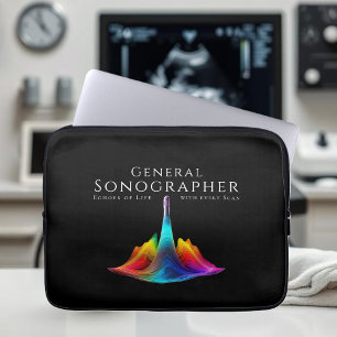 Housse Pour Ordinateur Portable Général Sonographer Colorful Ultrasound Waves