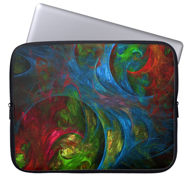 Housse Pour Ordinateur Portable Genesis Blue Abstrait Art Portable Sleeve (Devant)