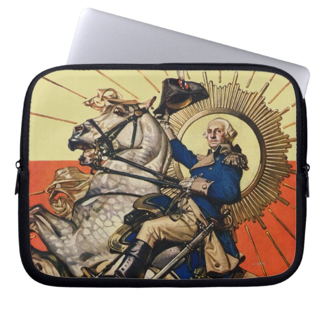 Housse Pour Ordinateur Portable George Washington à cheval (Devant)