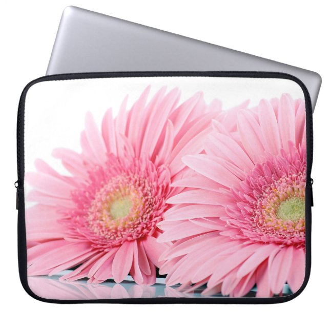 Housse Pour Ordinateur Portable Gerbera Rose Daisies Élégante Photographie (Devant)