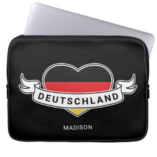 Housse Pour Ordinateur Portable German Love nom personnalisé