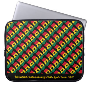 Housse Pour Ordinateur Portable GHANA Custom Scripture Blessed Nation Black Laptop
