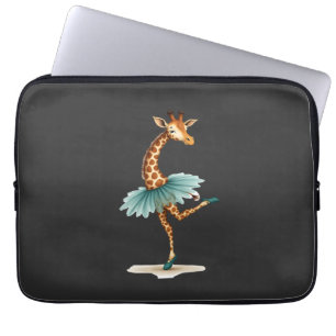 Housse Pour Ordinateur Portable Girafe mignonne en tutu dansant en ballerine, gif