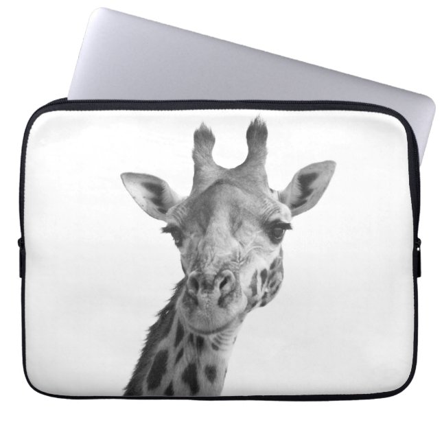 Housse Pour Ordinateur Portable Girafe noire et blanche (Devant)