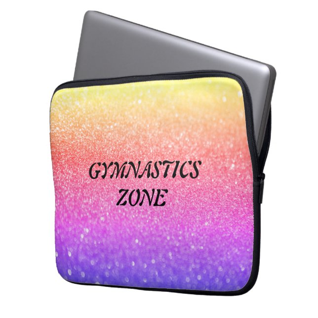 Housse Pour Ordinateur Portable Girls Gymnastique Zone Gymnast Rainbow Sparkle (devant gauche)