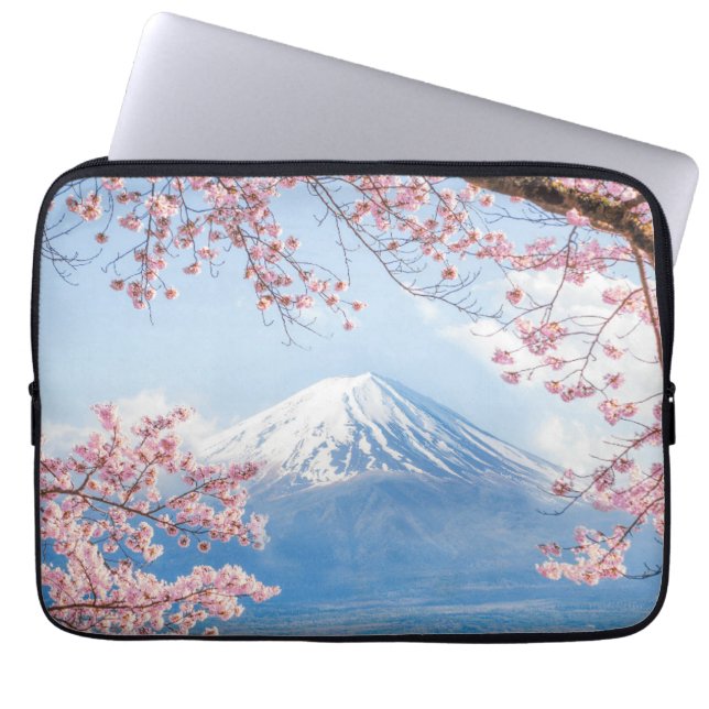 Housse Pour Ordinateur Portable Glace et neige | Cherry Blossoms Mt. Fuji Japon (Devant)