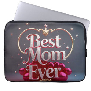 Housse Pour Ordinateur Portable Glam Bling Silver Meilleure maman jamais