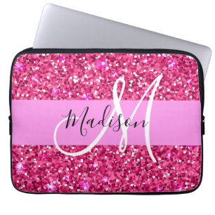 Housse Pour Ordinateur Portable Glam Girly Hot rose Parties scintillant étincelles