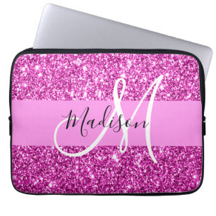 Housse Pour Ordinateur Portable Glam Pink & Magenta Parties scintillant Étincelle