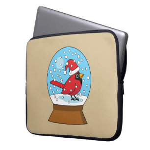 Housse Pour Ordinateur Portable Globe des neiges avec cardinal rouge mignon