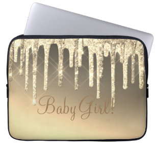 Housse Pour Ordinateur Portable Gold Parties scintillant Bling Girl Nom Sparkle Gl