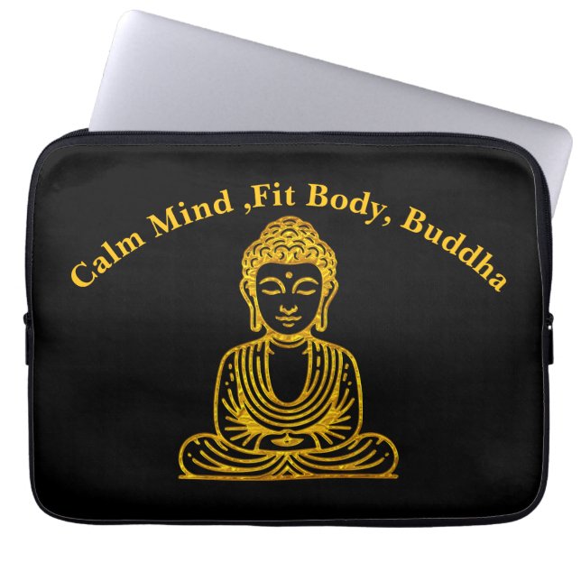 Housse Pour Ordinateur Portable Golden Buddha in Peaceful Pose (Devant)
