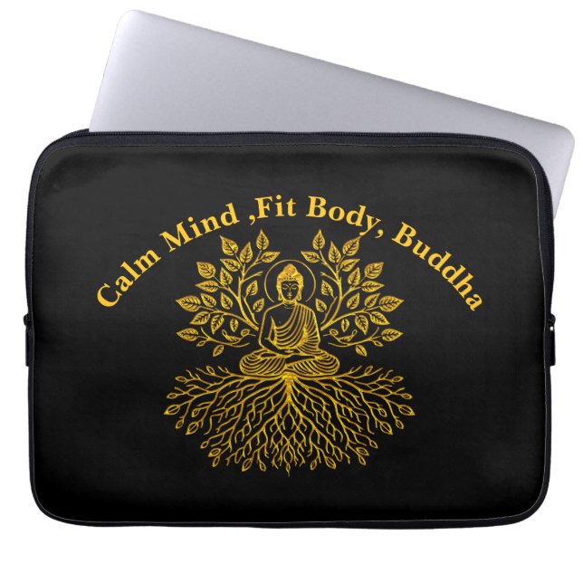 Housse Pour Ordinateur Portable Golden Buddha Surrounded by Nature (Devant)