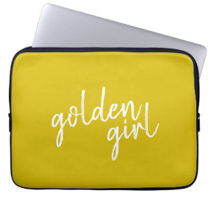 Housse Pour Ordinateur Portable Golden Girl   Script Gold moderne