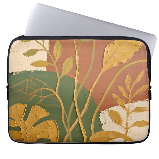 Housse Pour Ordinateur Portable Golden Leaves Abstract (Devant)