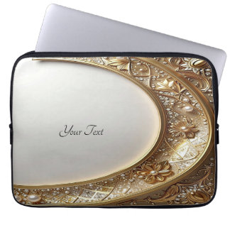 Housse Pour Ordinateur Portable Golden Ornate Frame Laptop Sleeve