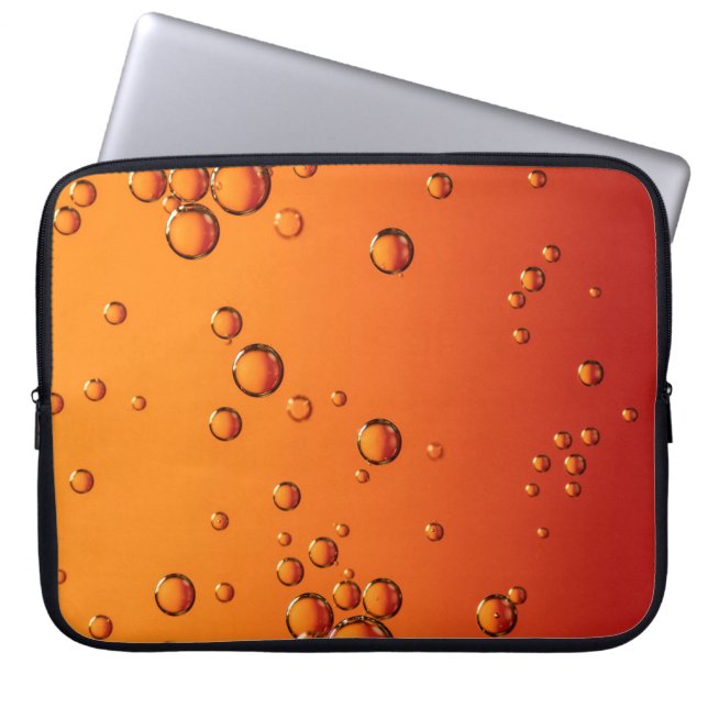Housse Pour Ordinateur Portable gouttelettes d'eau sur la surface orange (Devant)