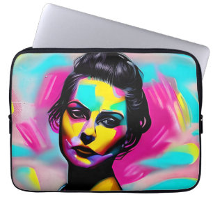 Housse Pour Ordinateur Portable Graffiti coloré   Belle Femme Fierce