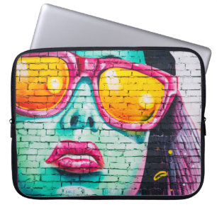 Housse Pour Ordinateur Portable Graffiti fille urbaine pop street art femme coloré