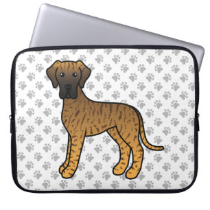 Housse Pour Ordinateur Portable Grand Danois Bringé Chien de Dessin Animé Mignon &