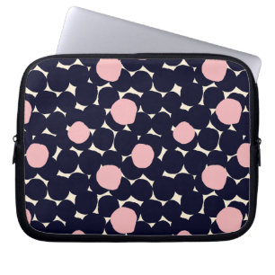 Housse Pour Ordinateur Portable Grand motif de point bleu et rose