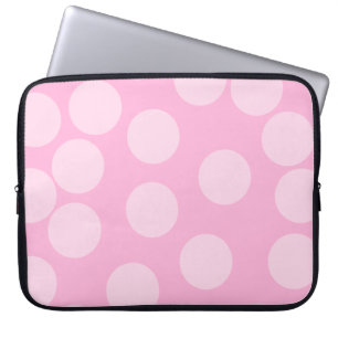 Housse Pour Ordinateur Portable Grand motif de points. Pâlissez - rose et rose de