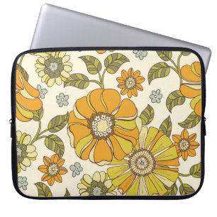 Housse Pour Ordinateur Portable Grande Échelle Colorée Façonnée À Main Florale Mer