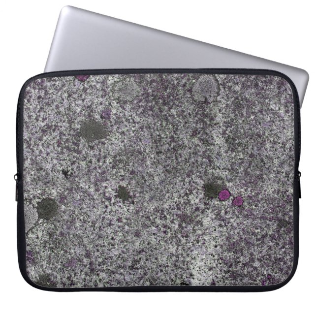 Housse Pour Ordinateur Portable Granit Rock Gris avec détails rose (Devant)