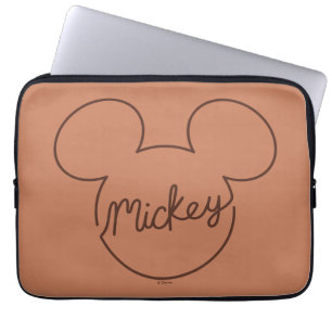 Housse Pour Ordinateur Portable Graphique du nom de Mickey en icône à ligne contin
