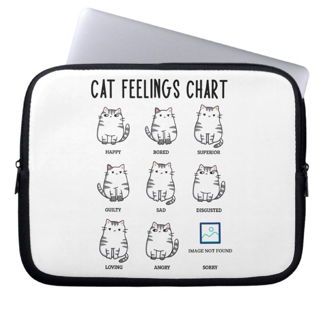 Housse Pour Ordinateur Portable Graphique Sentiments de chat (Devant)