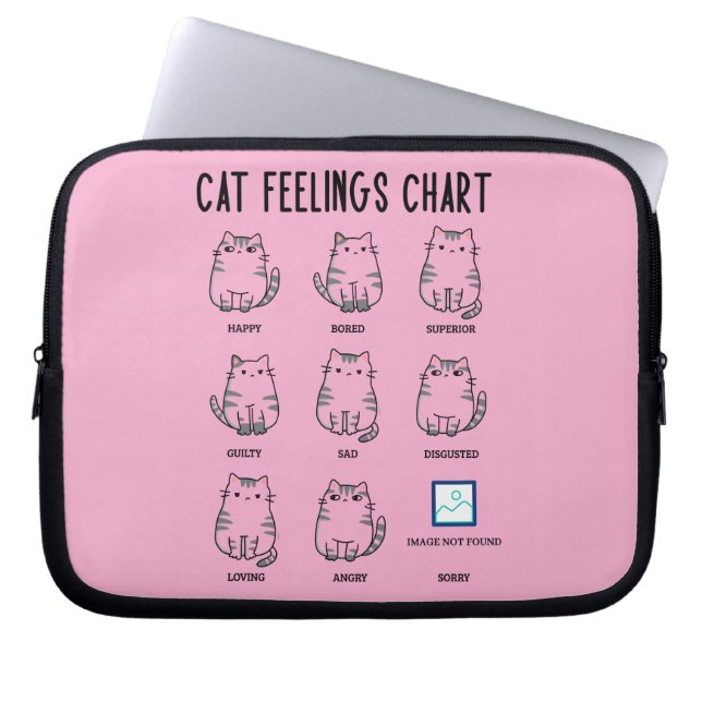 Housse Pour Ordinateur Portable Graphique Sentiments de chat (Devant)