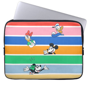 Housse Pour Ordinateur Portable Graphisme rayé avec couleurs en relief Mickey & se