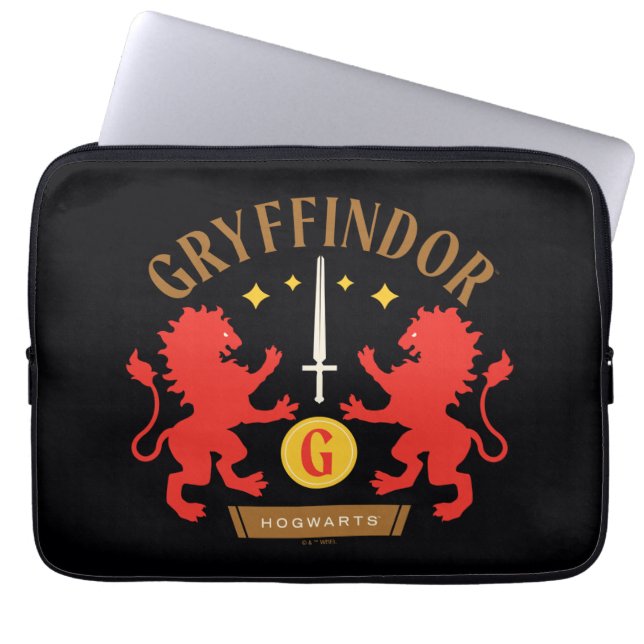 Housse Pour Ordinateur Portable GRAYFFINDOR™ Maison double Lion épée graphique (Devant)
