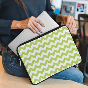 Housse Pour Ordinateur Portable Green Zigzag, Green Chevron, Motif géométrique