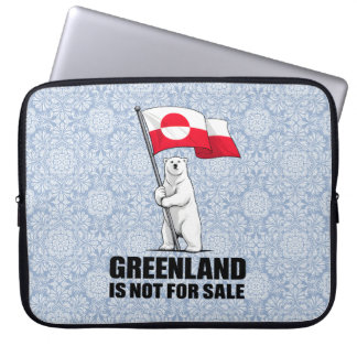 Housse Pour Ordinateur Portable Greenland Is Not for Sale Polar Bear With Flag