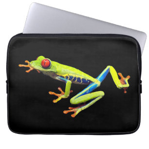 Housse Pour Ordinateur Portable Grenouille à feuilles rouges
