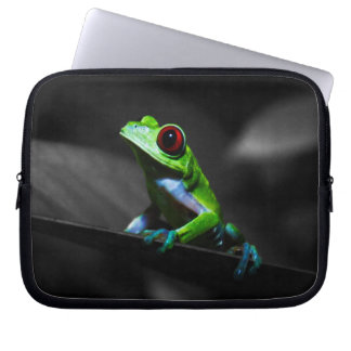Housse Pour Ordinateur Portable Grenouille d'arbre observée par rouge III