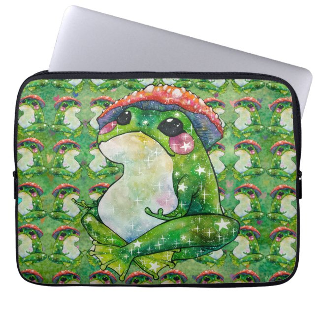 Housse Pour Ordinateur Portable Grenouille nommée Clover (Devant)