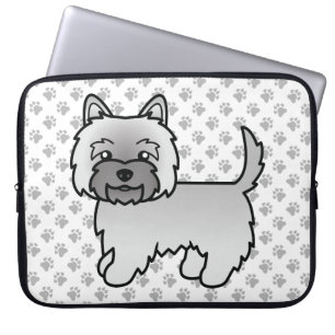 Housse Pour Ordinateur Portable Grey Cairn Terrier mignon chien de dessin