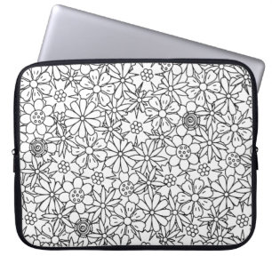 Housse Pour Ordinateur Portable Griffonnage floral
