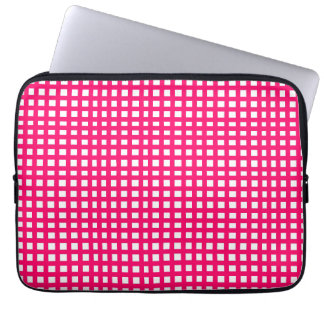 Housse Pour Ordinateur Portable grille de maillage carré rose