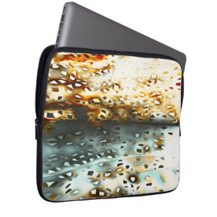 Housse Pour Ordinateur Portable Gris de mosaïque jeté sur la texture grise et cora