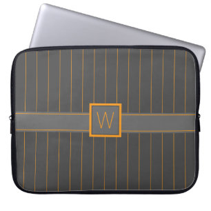 Housse pour ordinateur portable grise avec rayures
