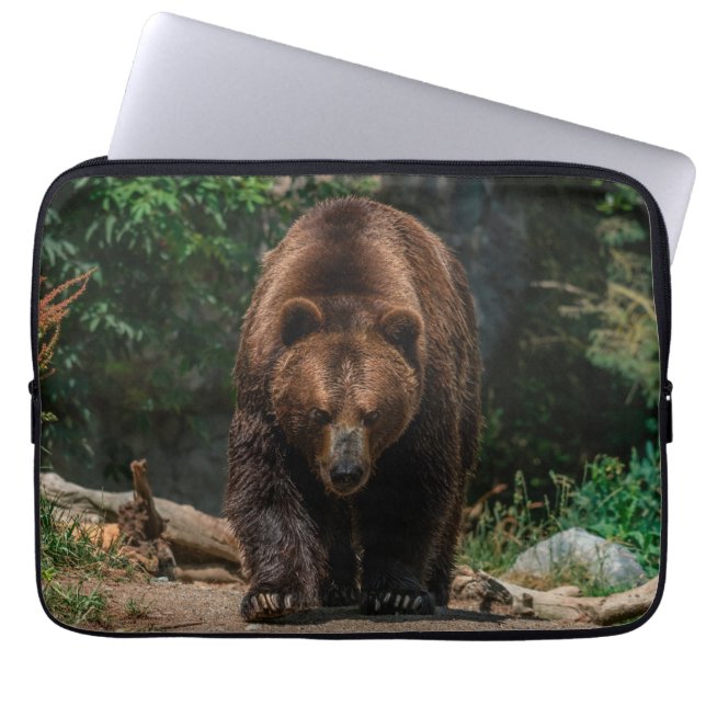 Housse Pour Ordinateur Portable Gros Ours Grizzli Brown (Devant)