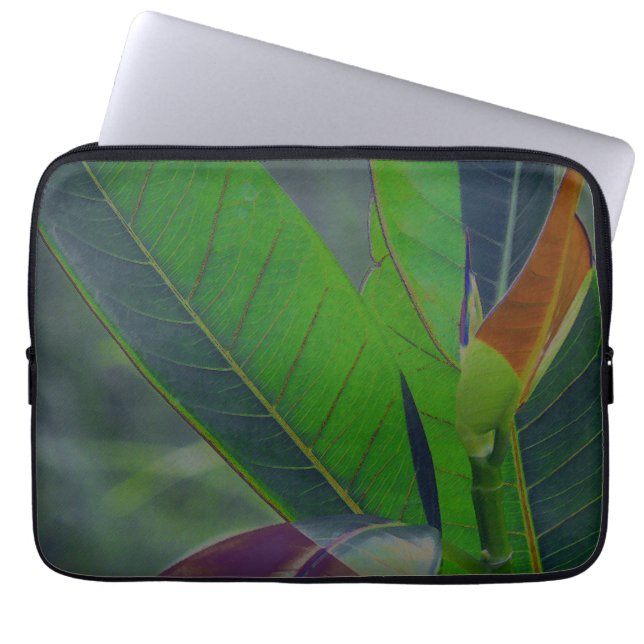 Housse Pour Ordinateur Portable Gros plan des Feuilles verts (Devant)
