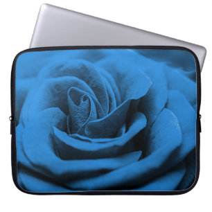 Housse Pour Ordinateur Portable Gros plan rose bleue rouge, macro beauté.