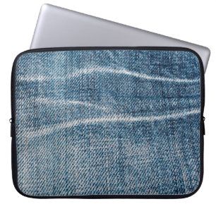 Housse Pour Ordinateur Portable Gros plan sur le tissu Denim.