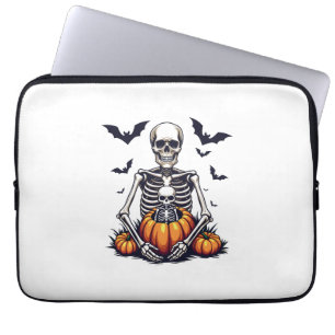 Housse Pour Ordinateur Portable Grossesse éffrayante de squelette enceinte d'Hallo
